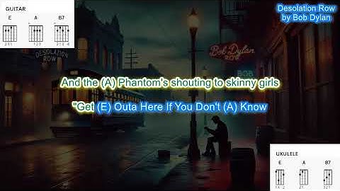 Desolation Row (no capo) by Bob Dylan play along with scrolling guitar chords and lyrics