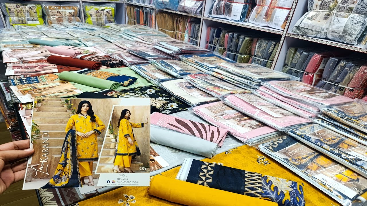 Regalia lawn karandi original 3pcs collection whole sale market ladies souit UN-stitched 3pcs 