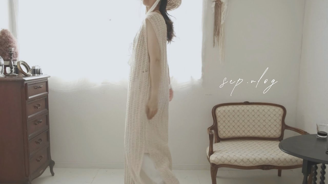 サマーワンピースを編む🐚編み物や夏の読書時間⏳