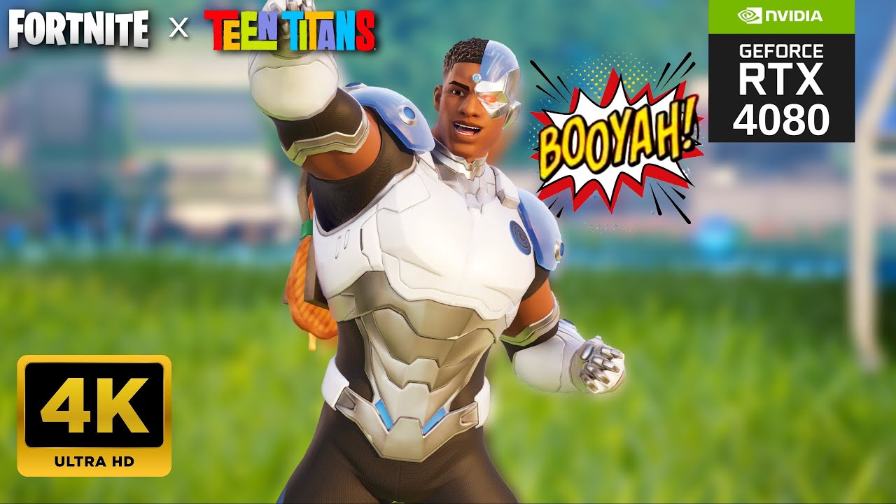 *NEW* CYBORG Skin 4K Gameplay | FORTNITE x TEEN TITANS