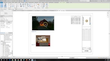 Revit 2019 Cover page with rederings and sheet list