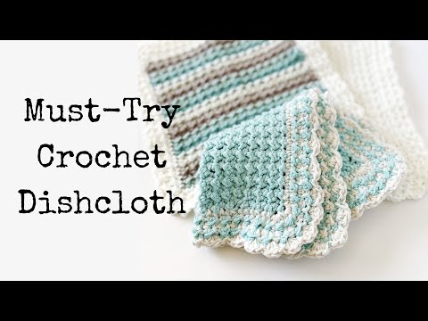 Easy Crochet Dishcloth Tutorial with Crunch Stitch Pattern!
