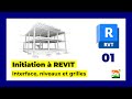 Initiation à Revit, interface, niveaux et axes.