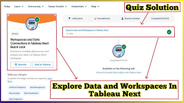 Workspaces and Data Connections in Tableau Next Quick Look | Salesforce Trailhead | Quiz Solution