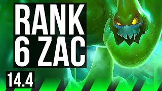 ZAC vs TALON (JNG) | Rank 6 Zac, 5/2/15, 500+ games | TR Grandmaster | 14.4