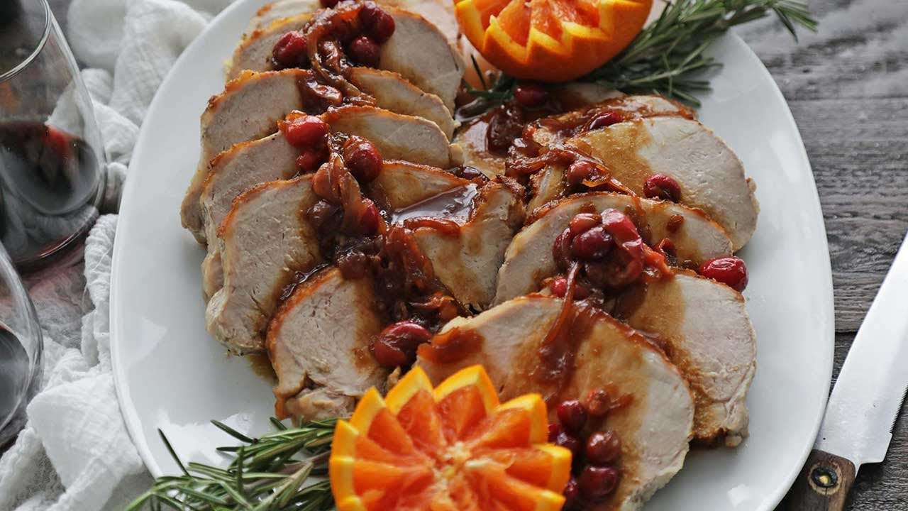 Roasted Pork Loin with Orange-Cranberry Sauce | Heinen's Grocery Store