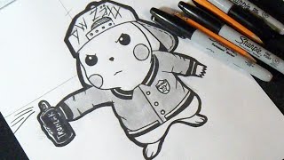 Cómo dibujar Gangsta Pikachu 