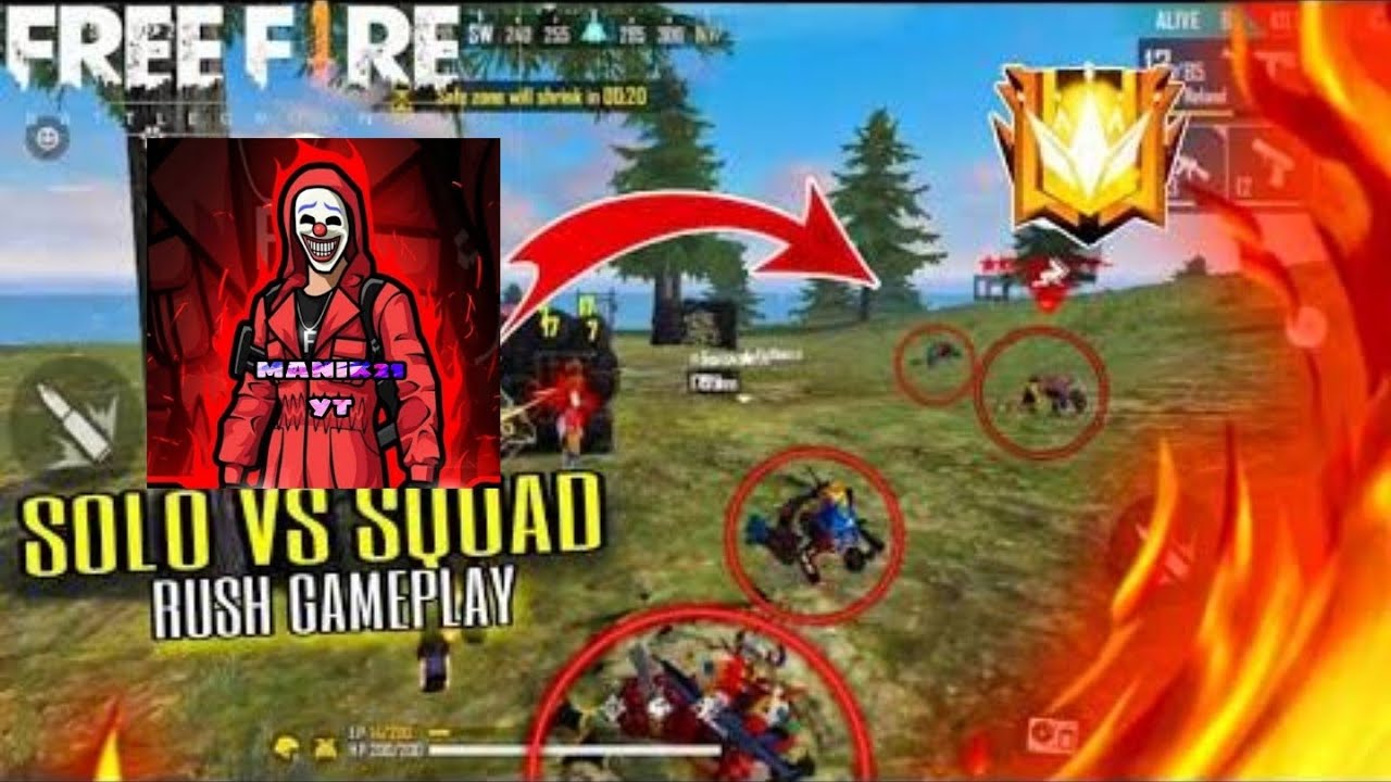 solo vs squad full rush gameplay garena free fire #MANIK21YT - YouTube