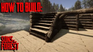 How to Build Stairs Leaning Against Walls | Sons Of The Forest screenshot 4