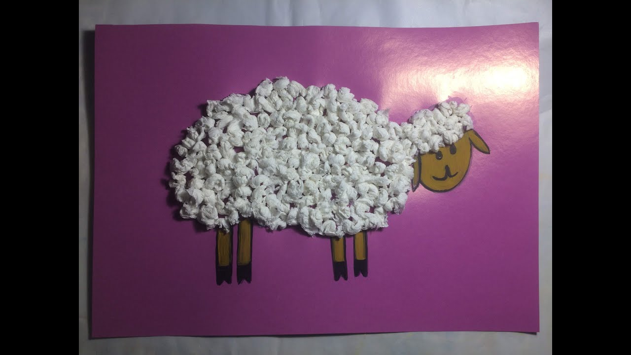 Аппликация овечка из салфеток шаблон. Аппликация «Барашек из ваты. Аппликация 