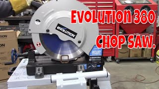 Evolution power tools. Chop saw and stand. Evolution 380 saw.