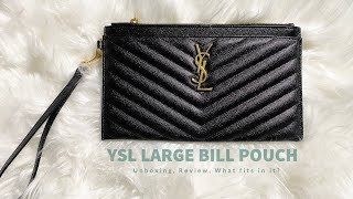 LARGE YSL MONOGRAM BILL POUCH - Review, What fits in it? 