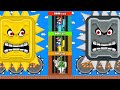 Mario luigi and bowser prisoner in toilet vs mega thwomp calamity