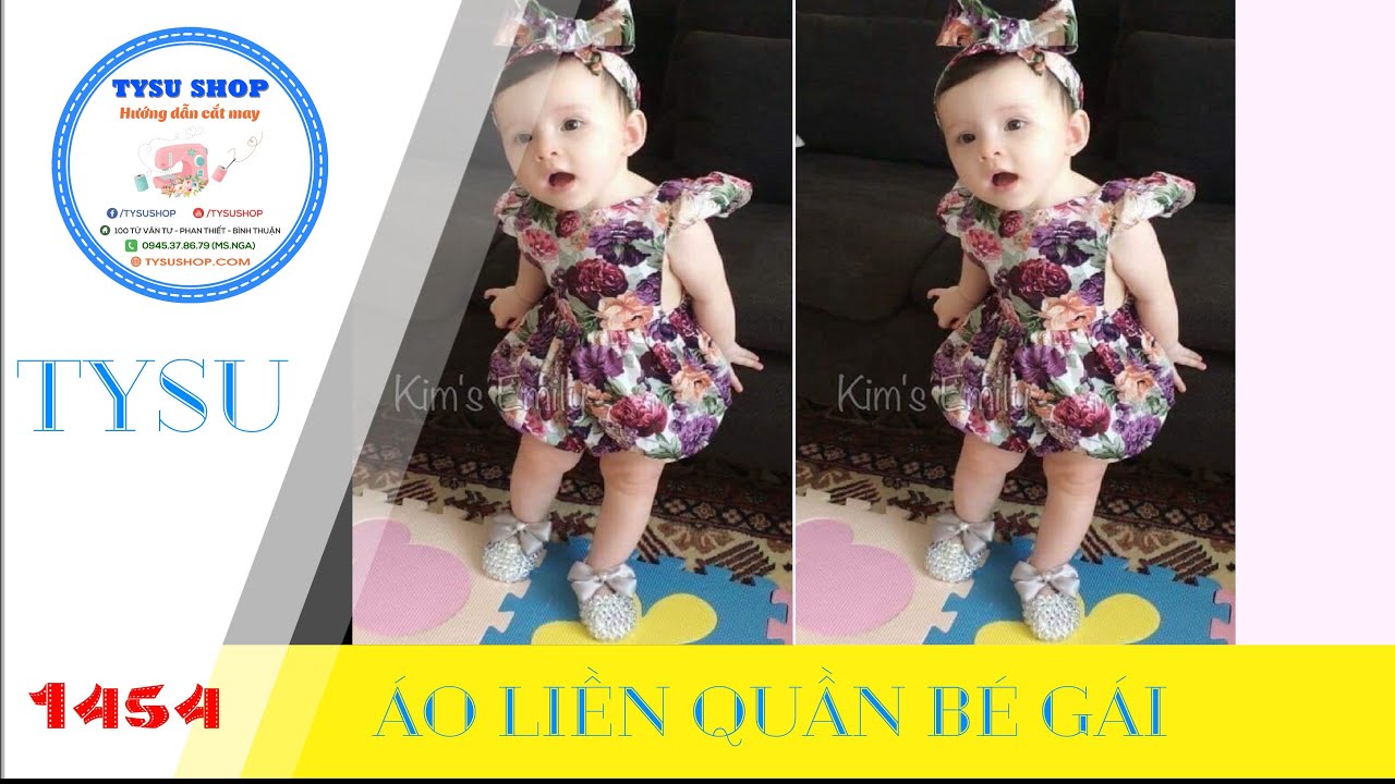 Cắt may TysuShop số 1454: Áo Liền Quần Bé Gái #catmay