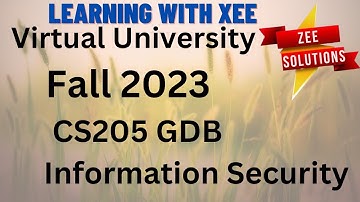 CS205 Information Security GDB Fall 2023 Virtual University of Pakistan