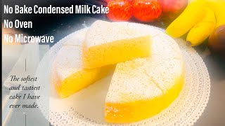 (No Bake) Condensed Milk Cake No Oven No Microwave Extra Soft and Delicate Cake.