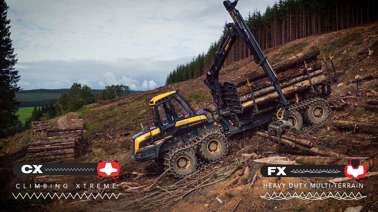 Ponsse Elephant forwarder with Clark Tracks CX and FX tracks