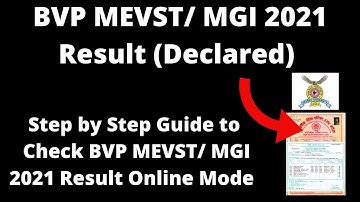 BVP MEVST/ MGI 2021 Result (Declared) - How to Check Officially BVP MEVST/ MGI 2021 Result Online