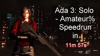 Resident evil 6 Ada 3: Solo - Amateur% speedrun in 11m 57s