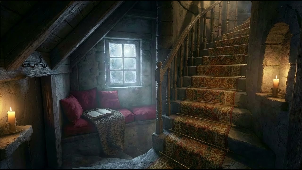 Cozy Winter Candle Ambience | Between the Stairs Reading Nook | Life of Kite