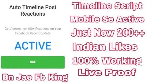 Timeline Script Mobile Se Active /Just Now 200++ Indians Likes 100% Working Trick Live Proof