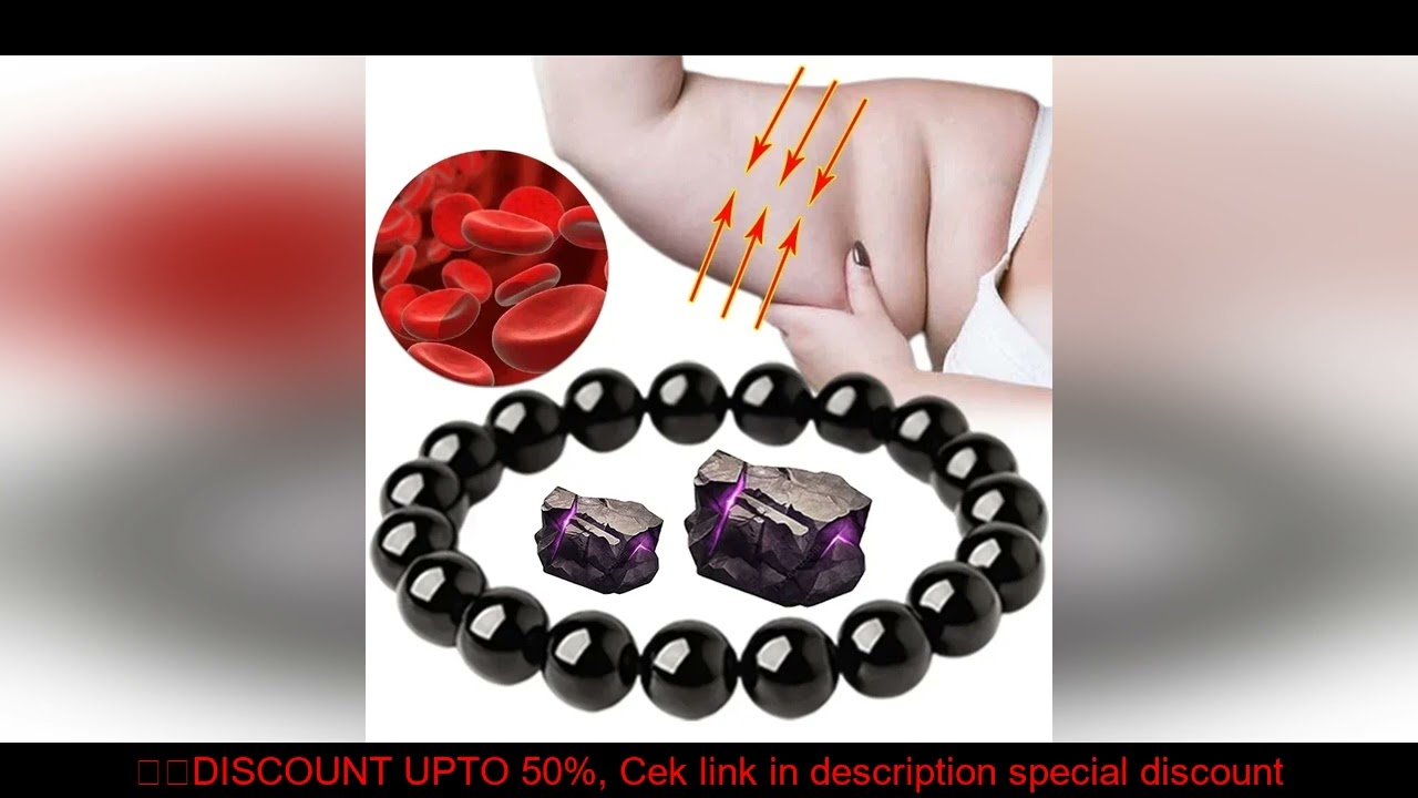 Black Obsidian Natural Stone Bracelets Fat Relief Promote Blood Circulation Anti Anxiety Weight Loss