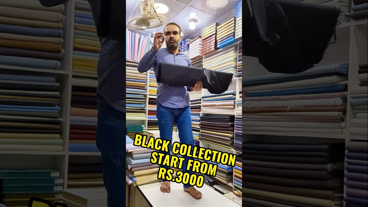 Black Wash & Wear Fabric For Shalwar Kameez 