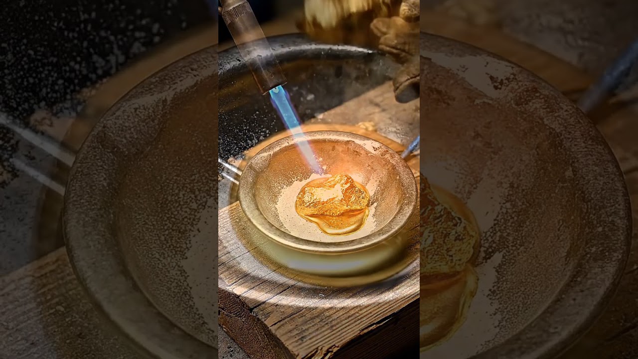 Molten Gold Poured Into Bar Mold 🔥 Real Gold Casting & Water Quench | Satisfying Process 