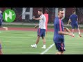 Diego Simeone leads Atletico Madrid training ahead of Arsenal clash in Singapore