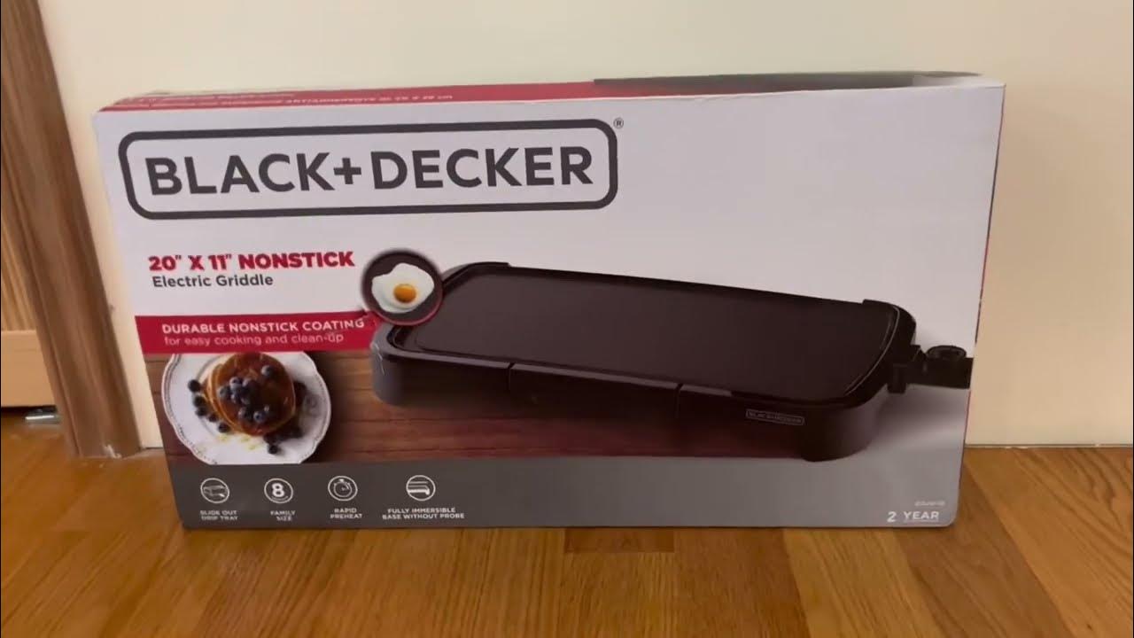 BLACK+DECKER Family-Sized Electric Griddle with Warming Tray & Drip Tray,  GD2051B 