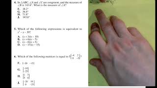 ACT Practice Math Test 1 - Questions 4-6