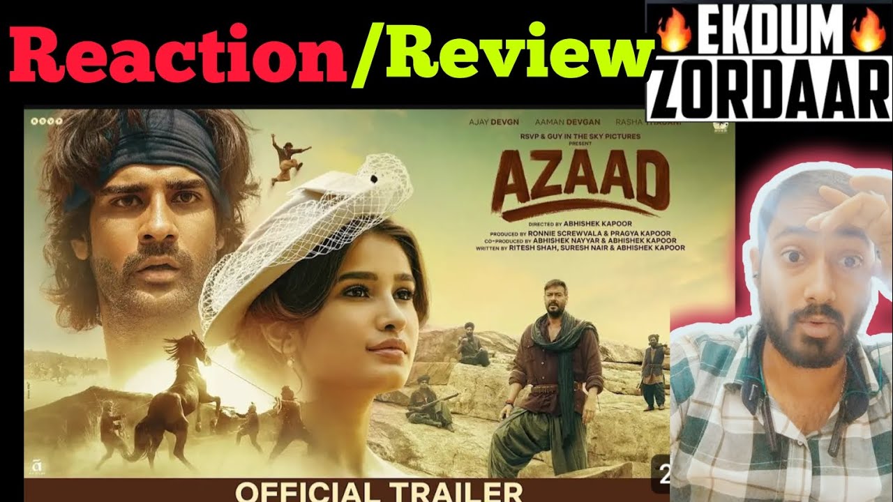 Azaad Official Trailer • Reaction • Review • Ajay Devgan • - YouTube