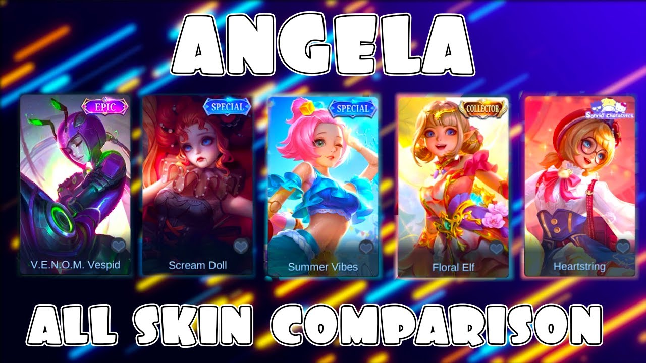 Angela All Skin Comparison MLBB YouTube