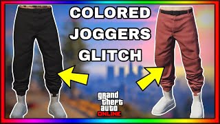 GTA 5 ONLINE - UPDATE HOW TO GET RED & BLACK JOGGERS TUTORIAL(COLOR JOGGERS)