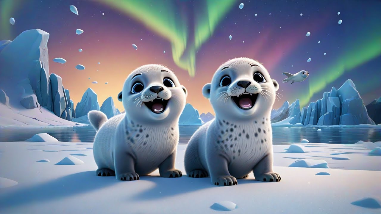 Six Baby Seals Sing in the Snow | Cute Seal Song for Kids | Nursery Rhymes and Preschool Learning
