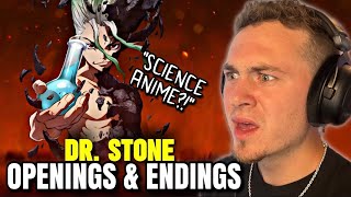 First Time REACTING to DR. STONE Openings & Endings | ANIME REACTION