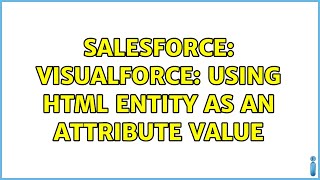 Salesforce: Visualforce: Using HTML Entity as an attribute value
