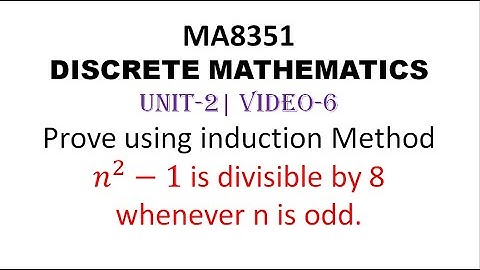 MA8351| DISCRETE MATHEMATICS| UNIT-2| VIDEO-6| MATHEMATICAL INDUCTION | PROBLEM-6