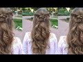 Прическа с плетением на распущенные волосы - "Мальвинка" из кос и локоны