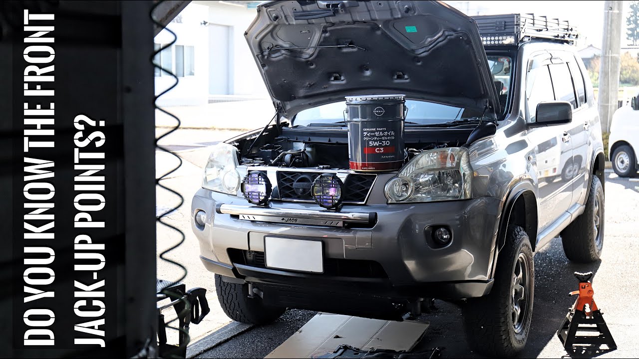 How to jack up the front of the vehicle. M9R Diesel Oil Change/ジャッキアップの方法とオイル交換