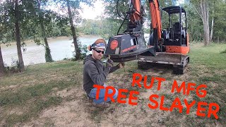 RUT MFG Tree Slayer Brush Cutter on Kubota KX0404