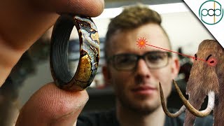 Making a Siberian MAMMOTH TOOTH and Carbon Fiber Ring with the Waterjet Channel