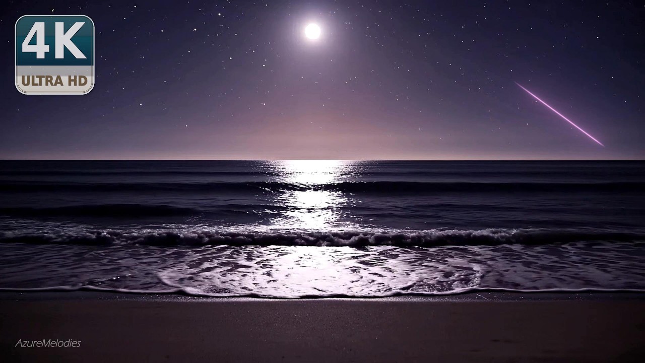 Moonlit Ocean 4K + Gentle Mist 🌊🌫️ | Deep Focus + Active Relaxation