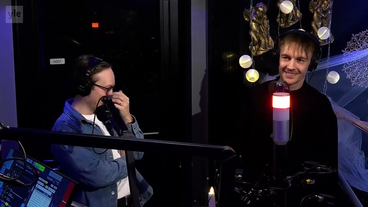 KAJ plays "Last to Laugh" at a radio show (66h & 6min med Kjell, Yle X3M, 2024)