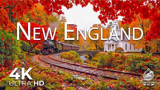 🍁 New England in Autumn 4K UHD 🇺🇸 | Stunning Fall Colors, Red Maples & Beautiful Landscapes
