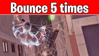 Bounce 5 times on Spider-Man's Bouncers without touching the ground (Fortnite Week 3 Season Quests)