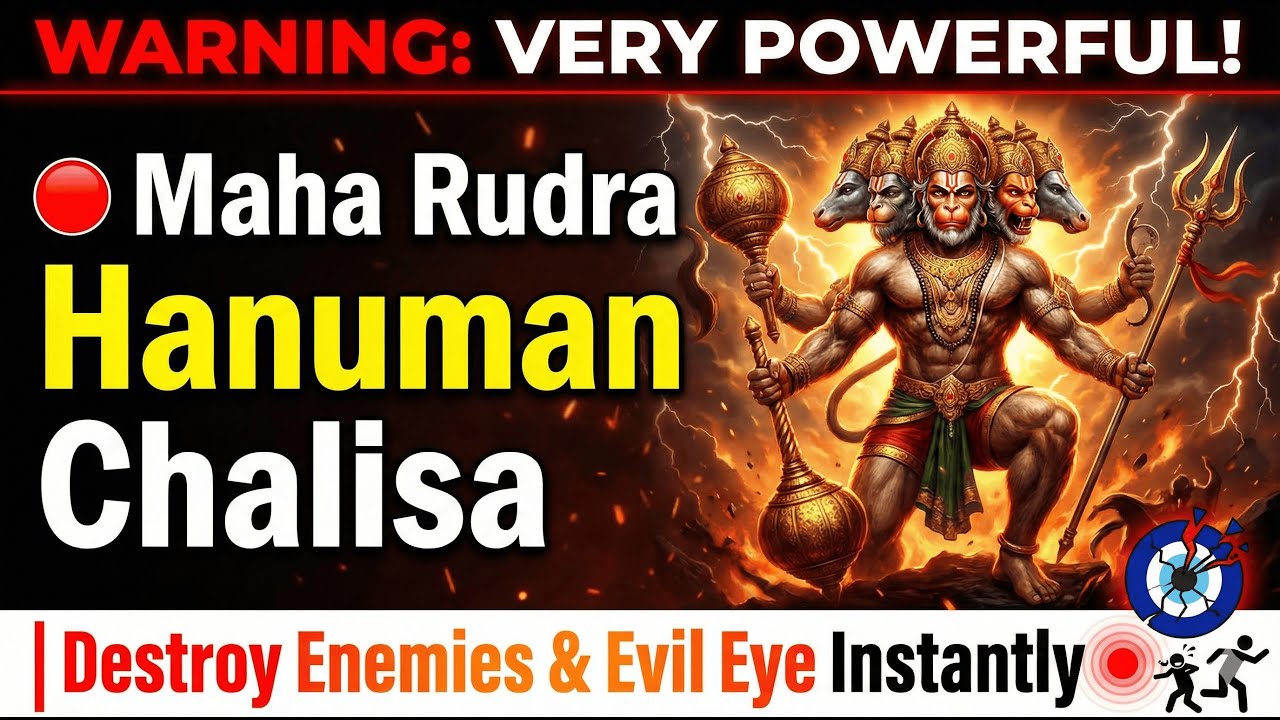 WARNING: Very Powerful! 🔴 Maha Rudra Hanuman Chalisa | Destroy Enemies & Evil Eye Instantly