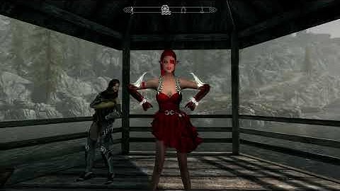 Skyrim Se htd smp pe dress in action