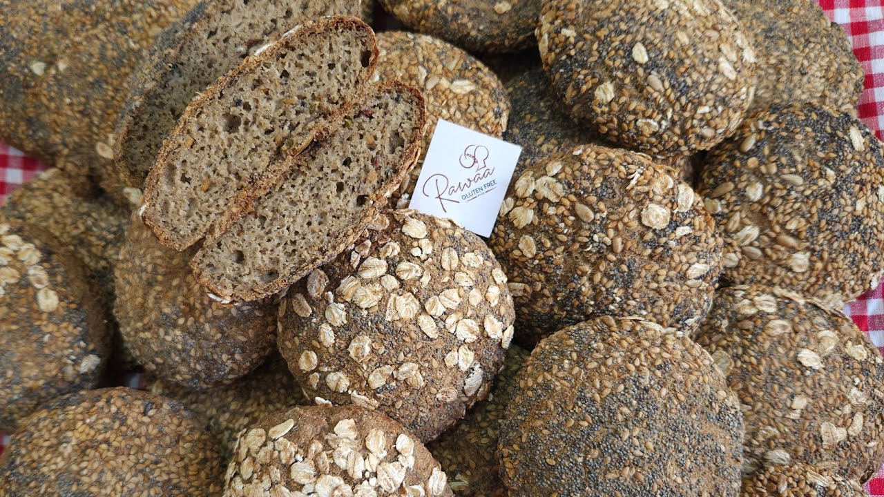 خبز بدون غلوتين بالخميرة البلدية صحي بدون دقيق مصنع أو دقيق ذرة أو نشا صحي بدون سكر 💯😋👌