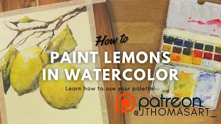 Watercolor Lemons Step by Step – Watch the Full Tutorial on Patreon